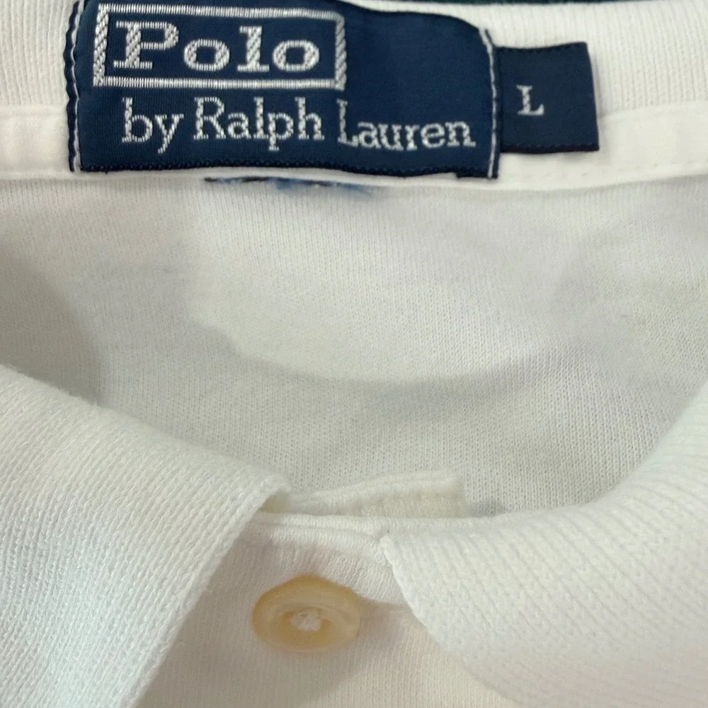 Polo Ralph Lauren Polo Shirt Mens L White Classic Cotton Short Sleeve Pony Prep